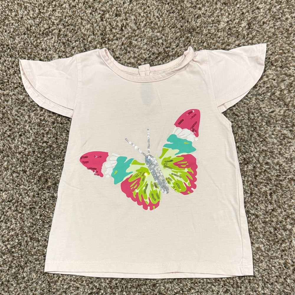 btween Light Pink Butterfly Tee
